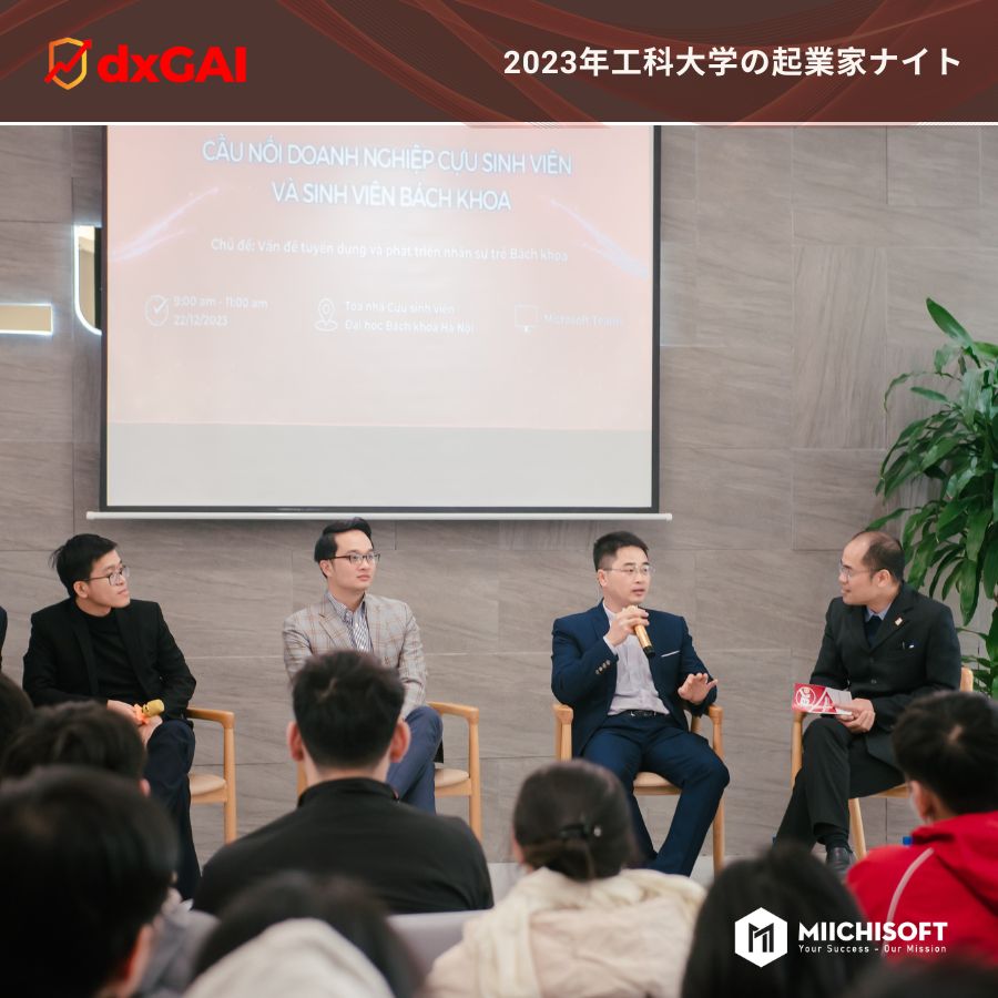 CEO Vu Hong Cong がハノイ工科大学の起業家や学生たちと共有に参加しました