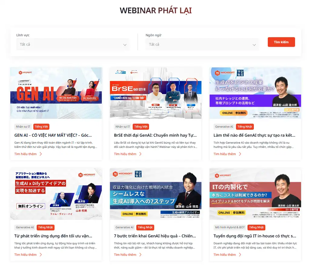 Webinar hiện có của Miichisoft