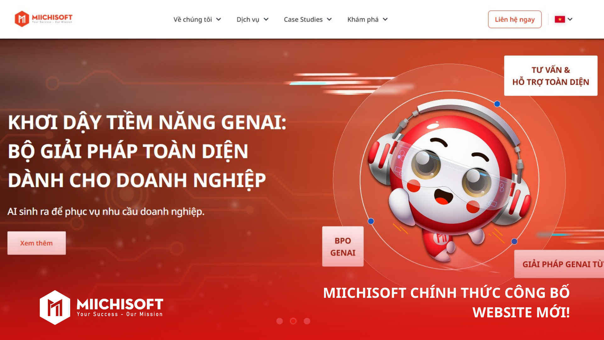 Trang web mới của Miichisoft, đánh dấu chuyển mình thành công ty giải pháp công nghệ toàn diện