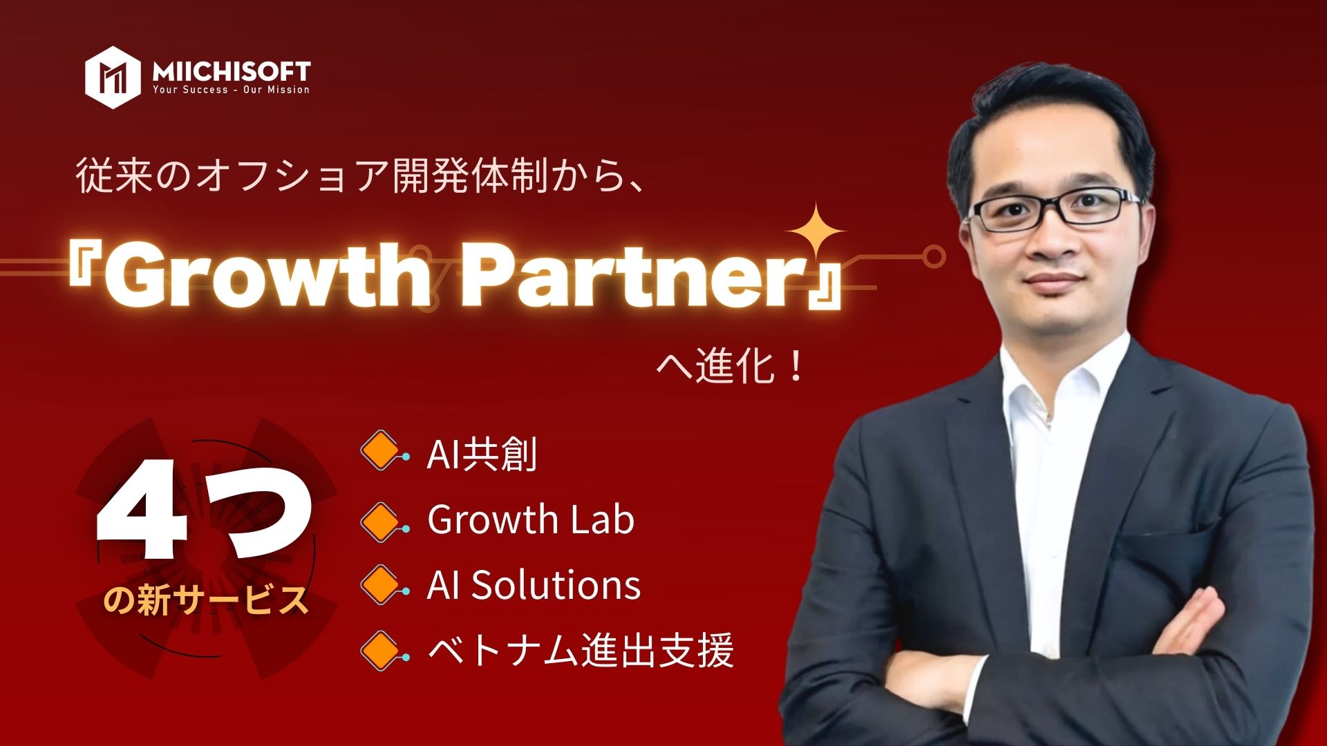 Miichisoftは『Growth Partner』へ進化。AIを中核とした4つのサービス体系を再構築し、5分でAI活用を可視化する「AIDO」も発表