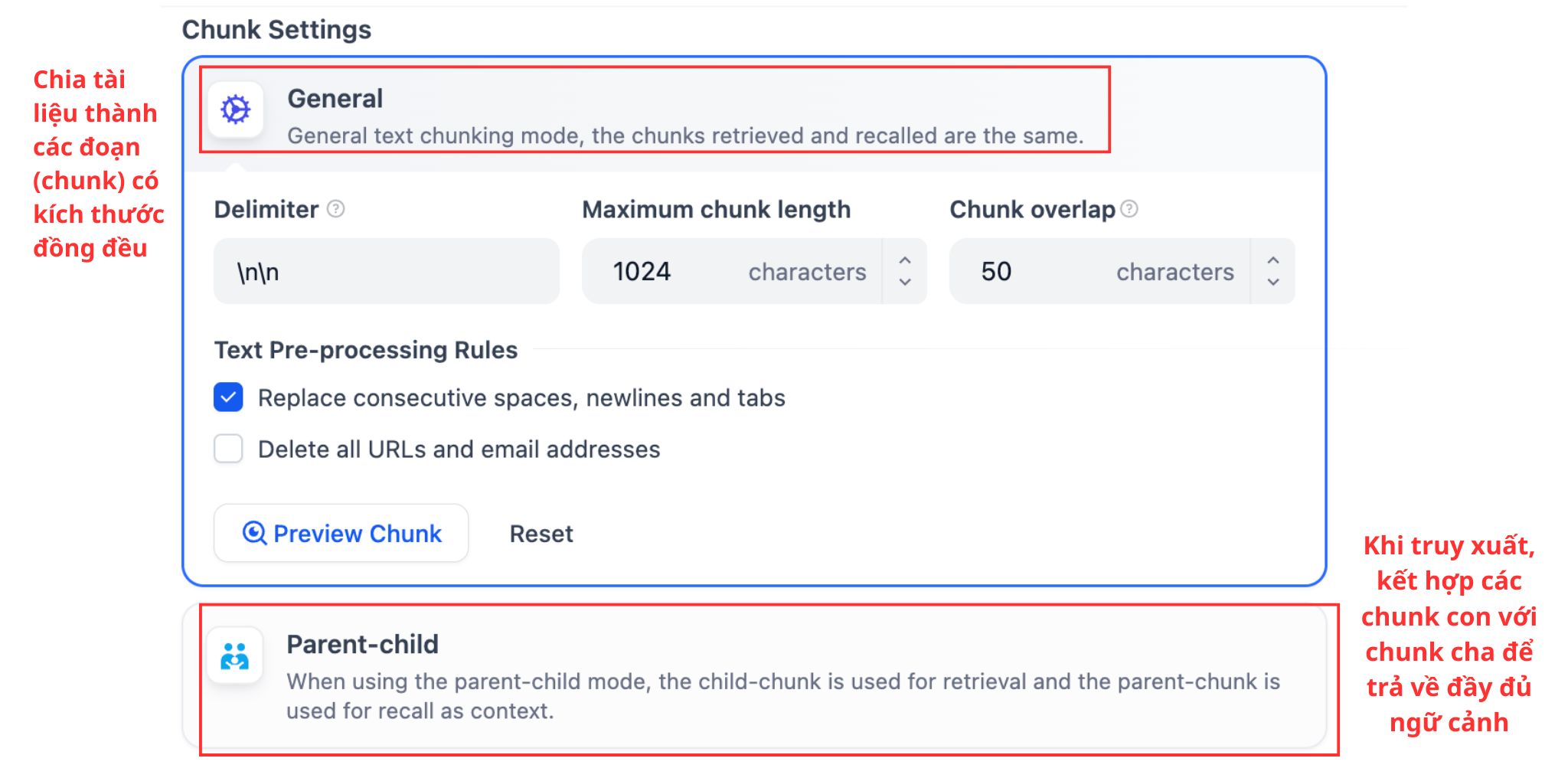 Hướng dẫn xây dựng chatbot nội bộ: Chọn chunk