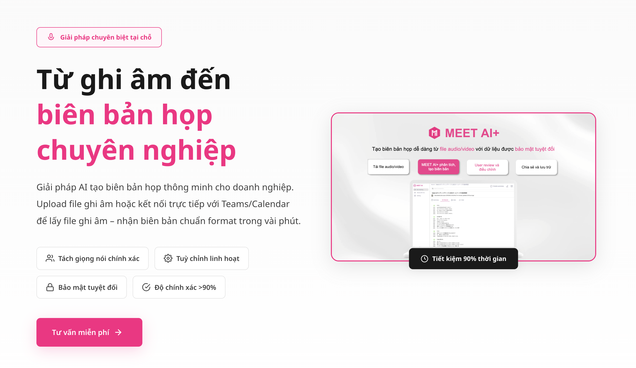 Meet AI+ - Giải pháp trợ lý cuộc họp của Miichisoft