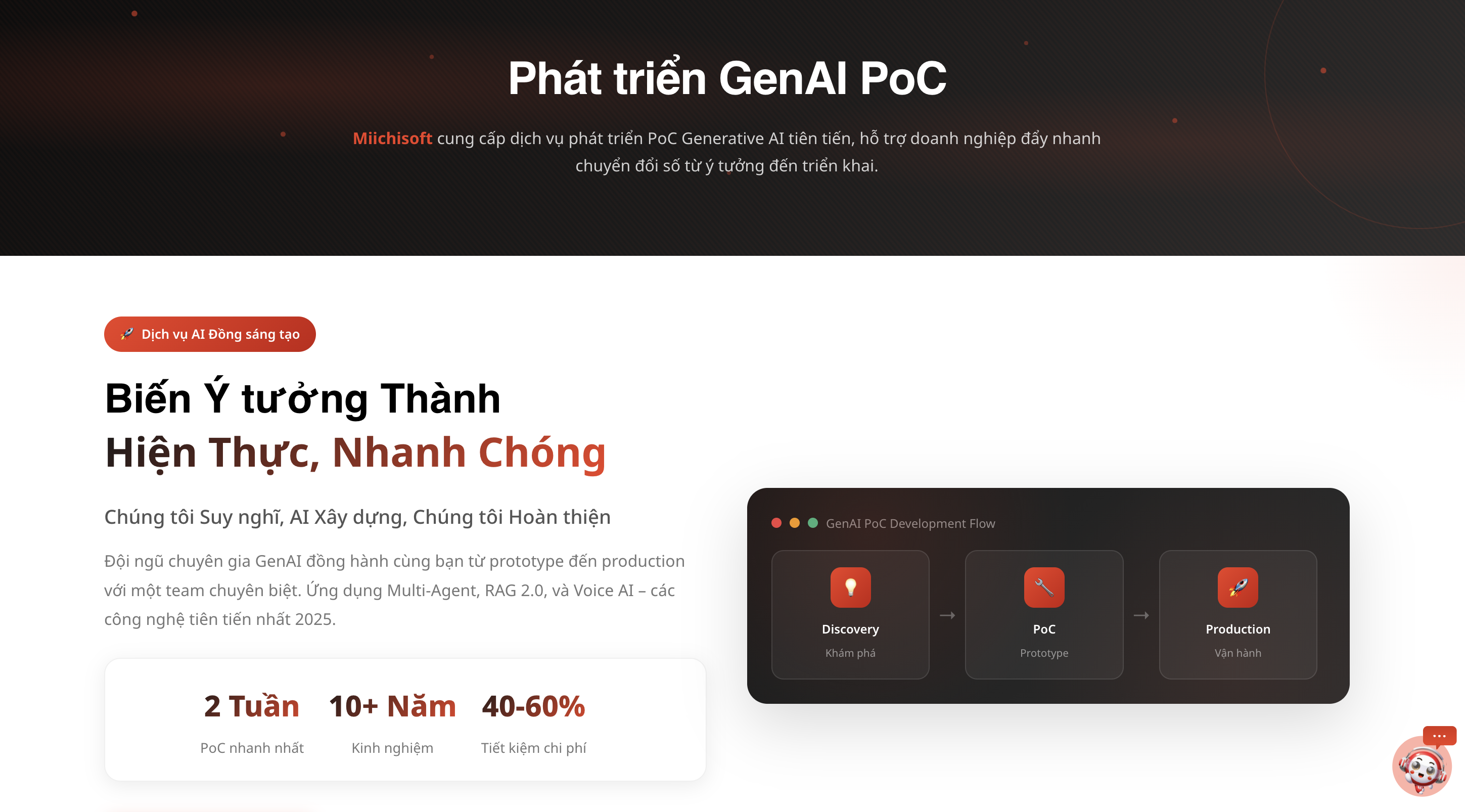 Miichisoft Ra Mắt Dịch Vụ Phát Triển GenAI PoC - Biến Ý Tưởng Ứng Dụng GenAI Thành Hiện Thực Chỉ Trong 2-4 Tuần